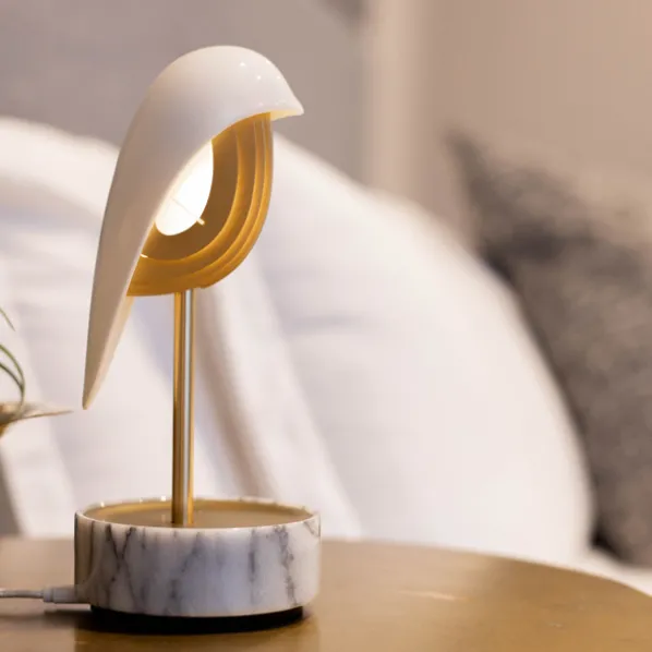 Chirp Väckarklocka/Lampa Marmor