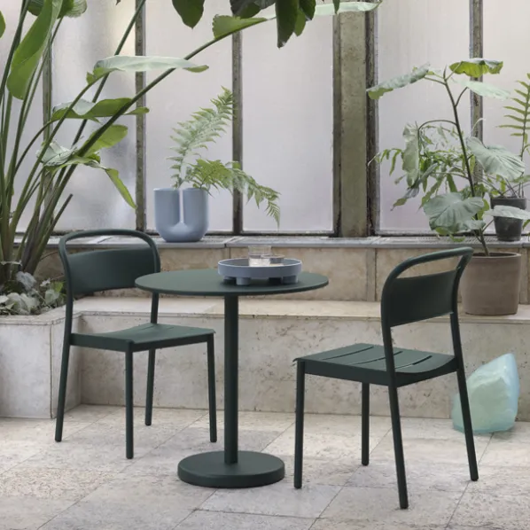 Linear Steel Cafébord Runt