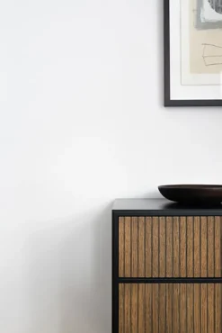Line Burned Walnut Hög