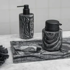 Marble Deco Tray Bricka Black/Grey
