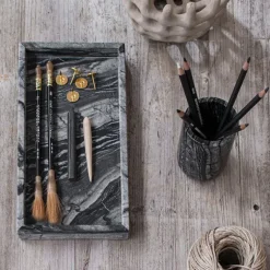 Marble Deco Tray Bricka Black/Grey