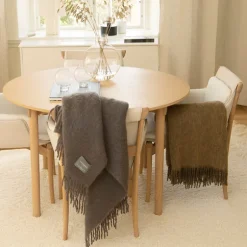 Mohair Pläd Dark Earth & Light Brown Melange