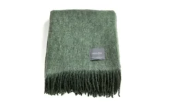 Mohair Pläd Moss & Green Melange