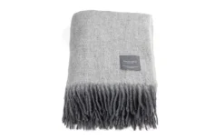 Mohair Pläd White & Skiffer Melange