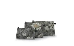 Necessär Flower Linen Cosmetic Svart