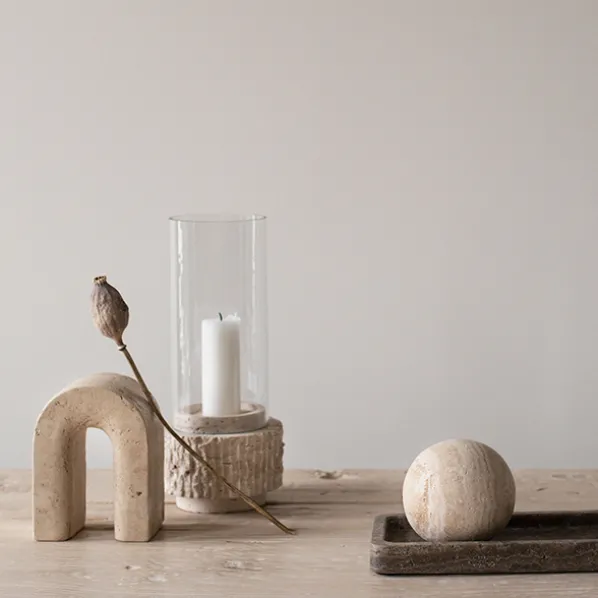 Travertine Bookend Bokstöd